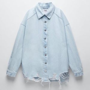 Pipped denim shirt trf